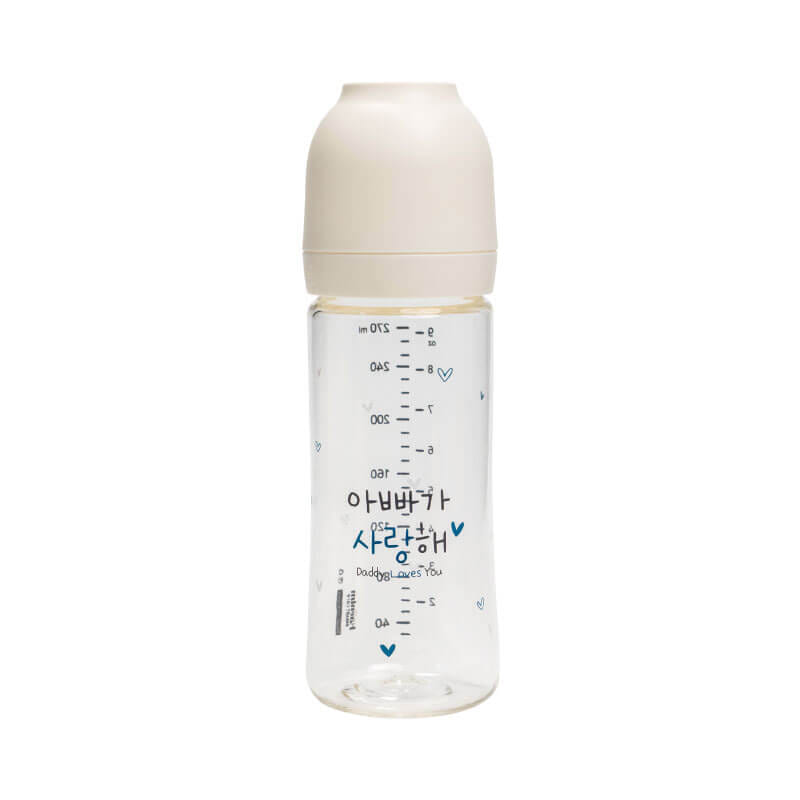 ขวดนม PA - HAENIM รุ่น NOTHING™ ขนาด 9 ออนซ์ ลาย DAD สีขาว (ไม่รวมจุกนม)_0